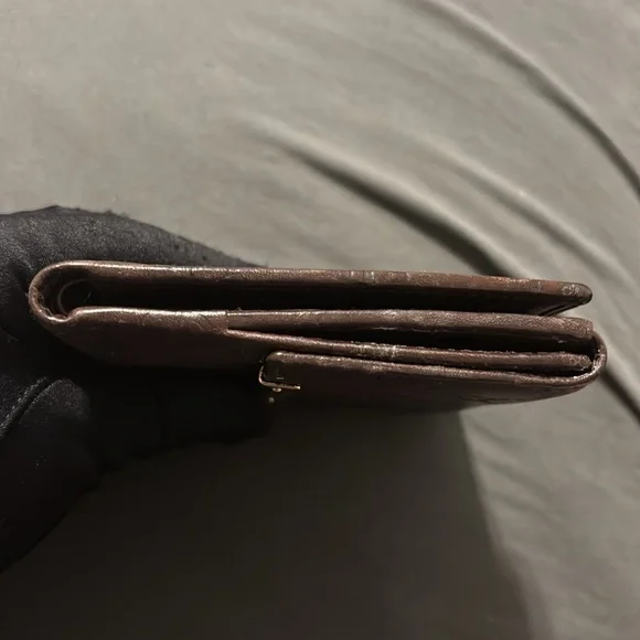 Gucci Dark Brown Embossed Leather Wallet - Picture 6 of 10
